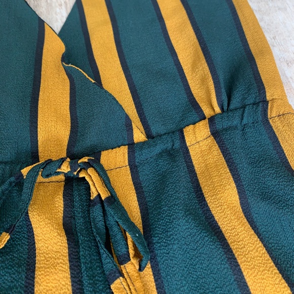 Green and Mustard Striped Romper - Picture 3 of 4